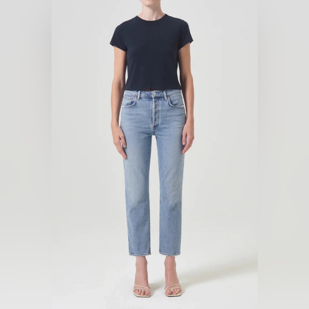 Agolde Riley High Rise Straight Crop Jeans